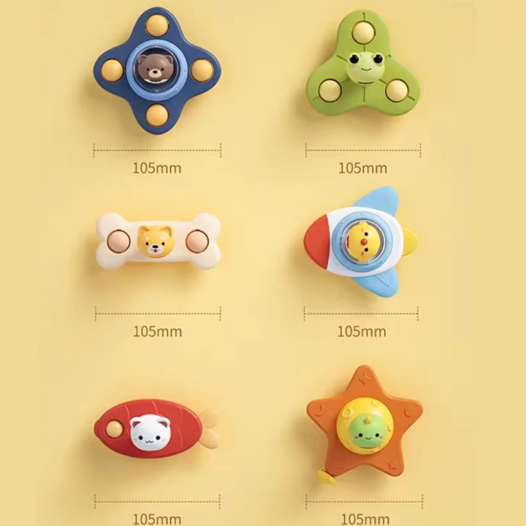 Montessori wirujący spinner z przyssawką – obrotowa zabawka edukacyjna