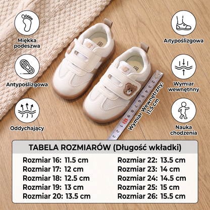 Oddychające buty do nauki chodzenia dla niemowląt i dzieci – miękka podeszwa i antypoślizgowa konstrukcja