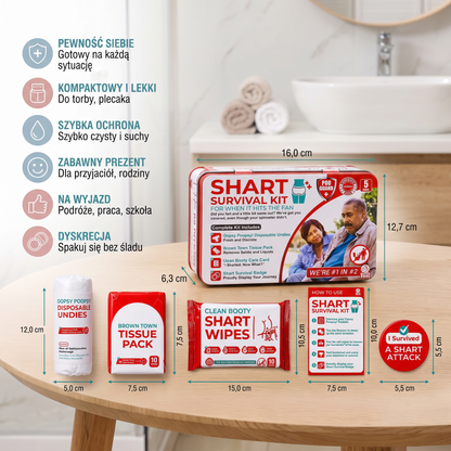 Zabawny zestaw ratunkowy "Shart Survival Kit” – prezentowy zestaw do żartów toaletowych