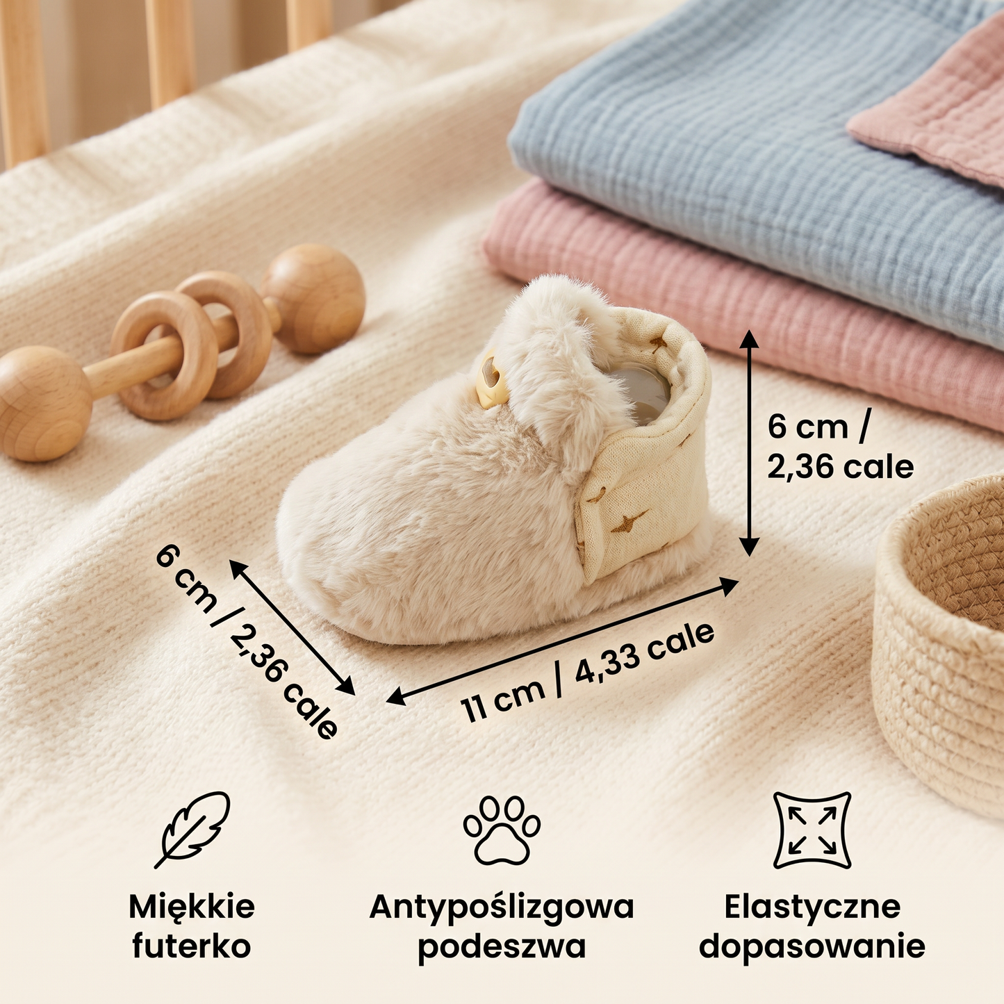 Miękkie skarpetkowe buciki dla niemowląt