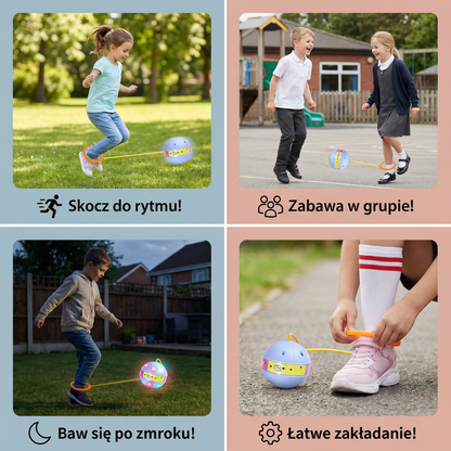 LED Piłka Skacząca na Kostkę – Interaktywna Zabawka do Skakania dla Dzieci