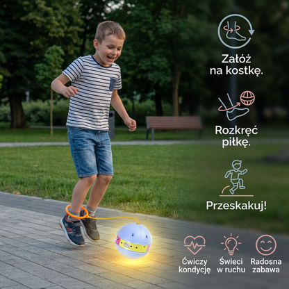 LED Piłka Skacząca na Kostkę – Interaktywna Zabawka do Skakania dla Dzieci