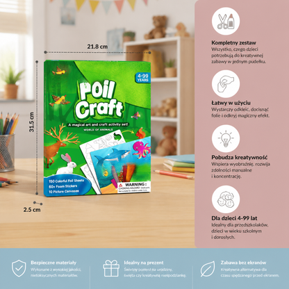 Zestaw Do Tworzenia Sztuki Z Folii DIY – Czyste Wyklejanie Zwierzątek Dla Dzieci