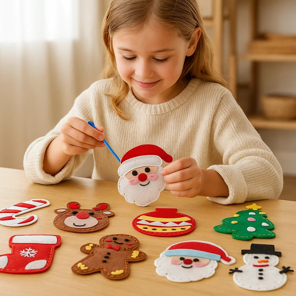 Bezpieczny świąteczny zestaw z filcu do samodzielnego szycia