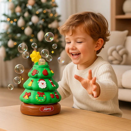 Muzyczna choinka z bańkami mydlanymi i naklejkami do dekoracji