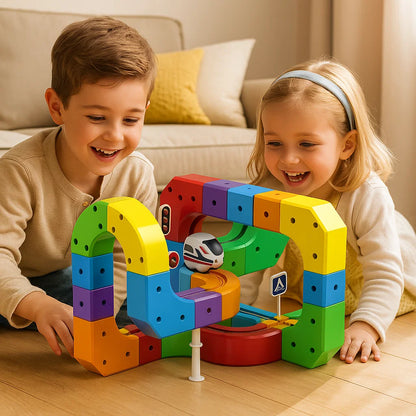 Magiczna kostkowa kolejka magnetyczna – Zabawka dla dzieci