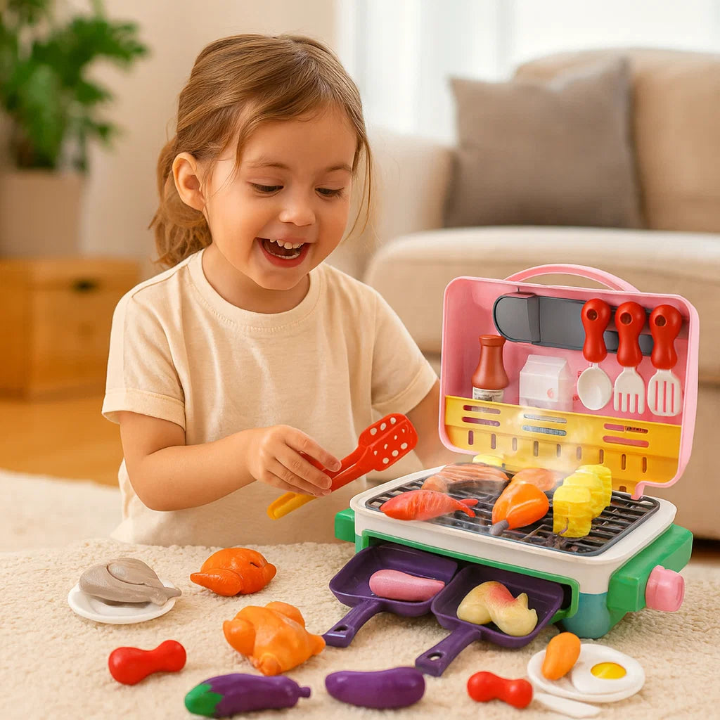 Mój pierwszy grill BBQ – Kuchnia dla dzieci z efektem dymu i zmieniającym kolor jedzeniem