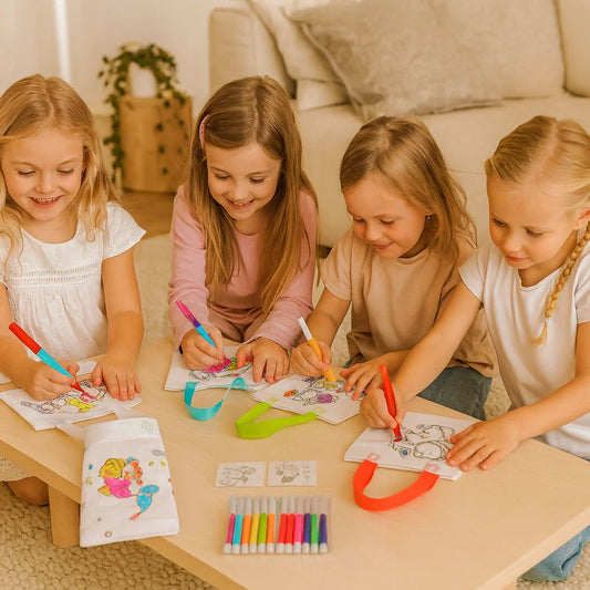 Zestaw dla dzieci do rękodzieła i malowania z kredkami