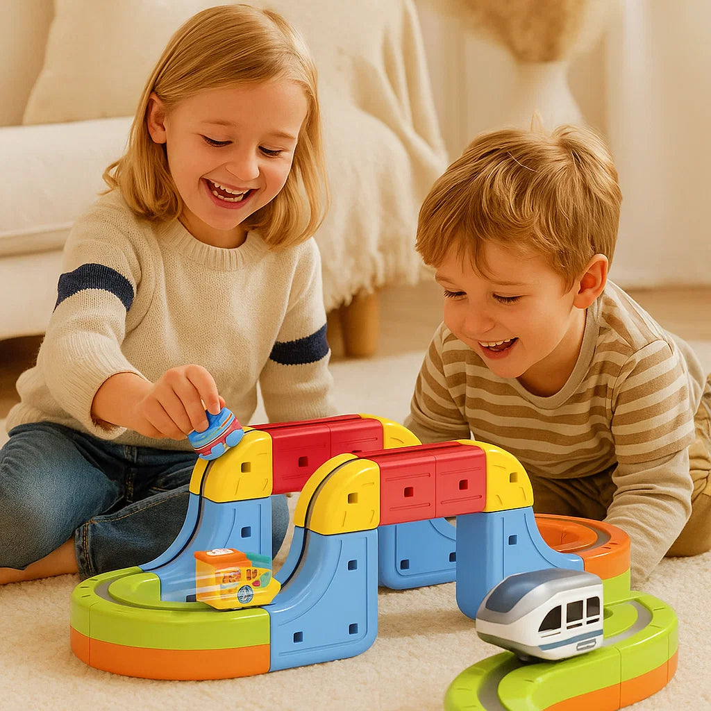 Magiczna kostkowa kolejka magnetyczna – Zabawka dla dzieci