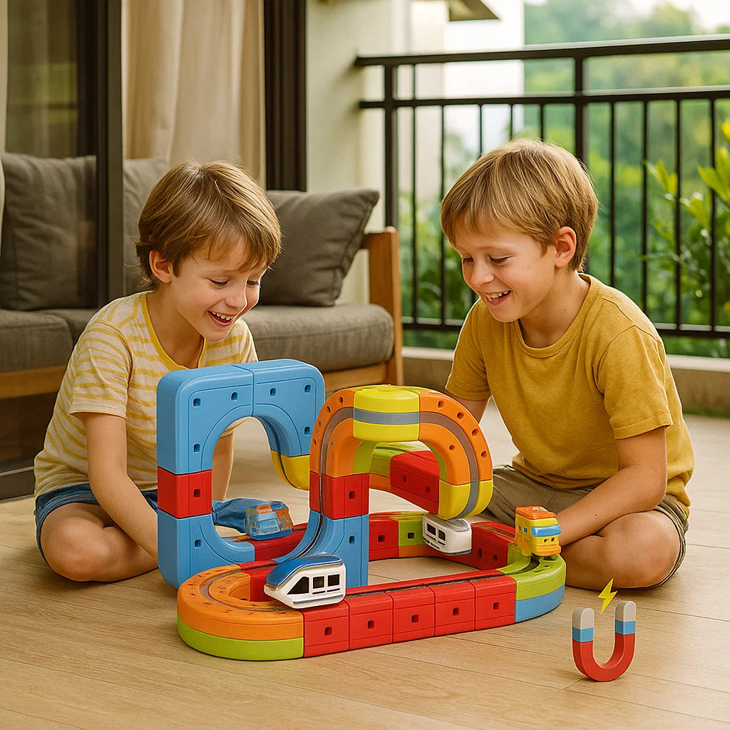 Magiczna kostkowa kolejka magnetyczna – Zabawka dla dzieci