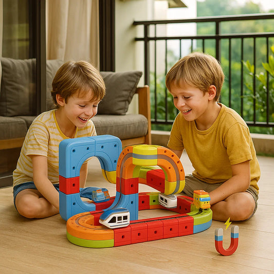 Magiczna kostkowa kolejka magnetyczna – Zabawka dla dzieci