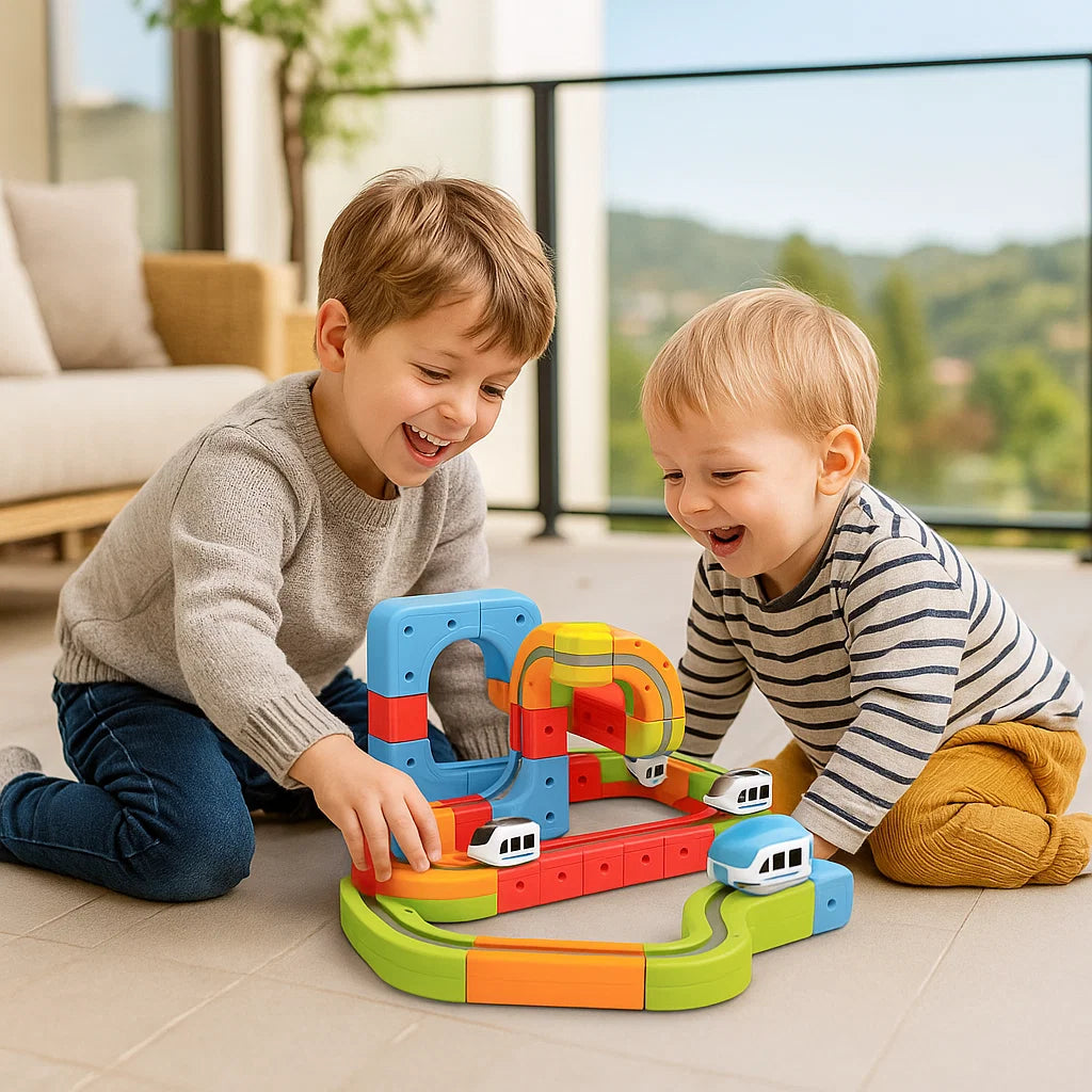 Magiczna kostkowa kolejka magnetyczna – Zabawka dla dzieci