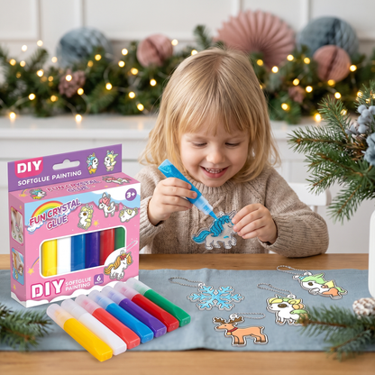 Świąteczny zestaw DIY dla dzieci do tworzenia ozdób z malowaniem klejem bez pieczenia