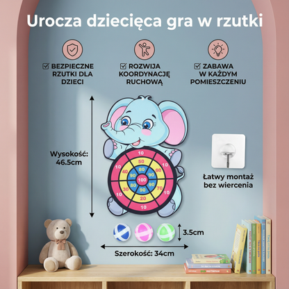 Urocza dziecięca gra w rzutki
