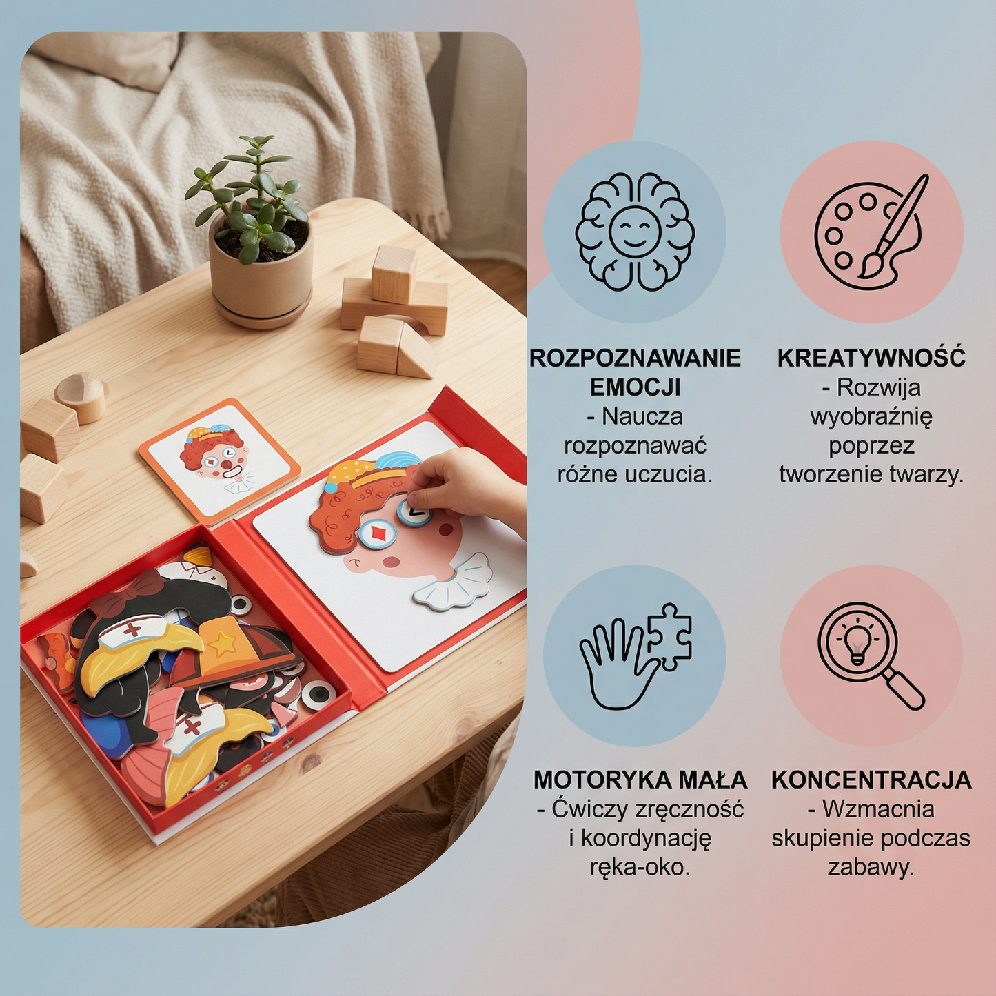 Edukacyjne puzzle do nauki emocji dla dzieci