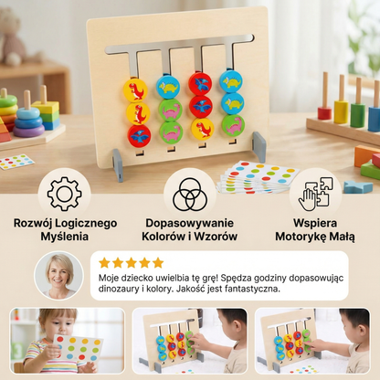 Montessori drewniana gra do dopasowywania kolorów i wzorów