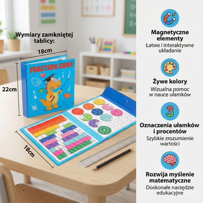 Magnetyczna tablica do nauki ułamków dla dzieci | Kolorowe narzędzie matematyczne do zrozumienia ułamków i działań
