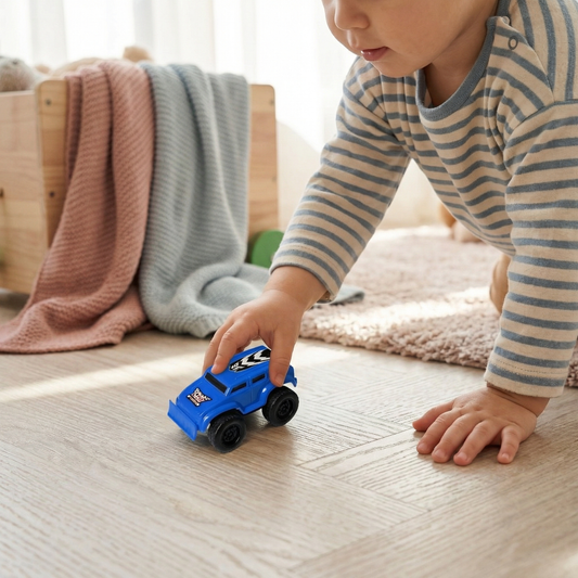 Mini samochodziki dla maluchów ⎜ Pojazdy inercyjne do zabawy w pełzanie w pomieszczeniach i wczesnego rozwoju umiejętności motorycznych