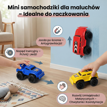 Mini samochodziki dla maluchów ⎜ Pojazdy inercyjne do zabawy w pełzanie w pomieszczeniach i wczesnego rozwoju umiejętności motorycznych