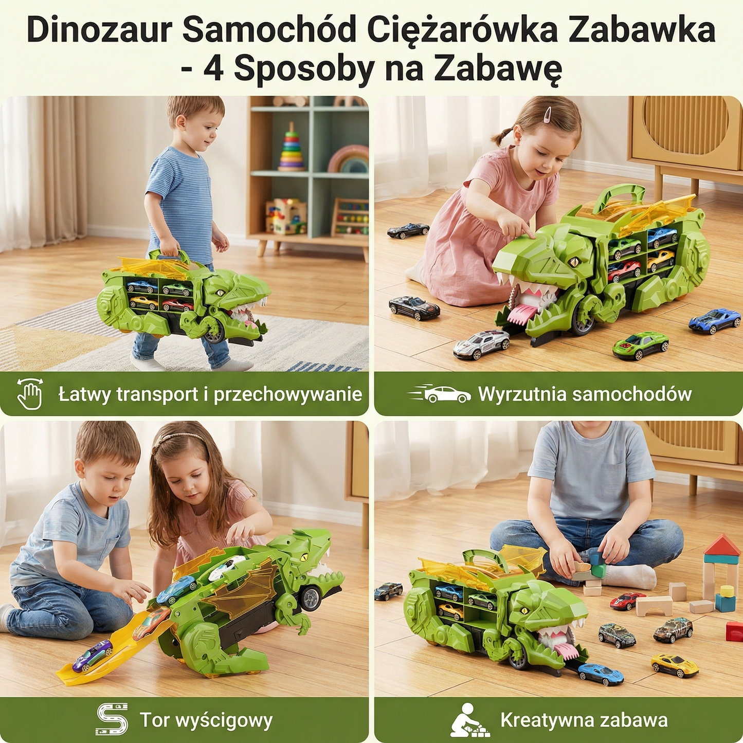Dinozaur Samochód Ciężarówka Zabawka