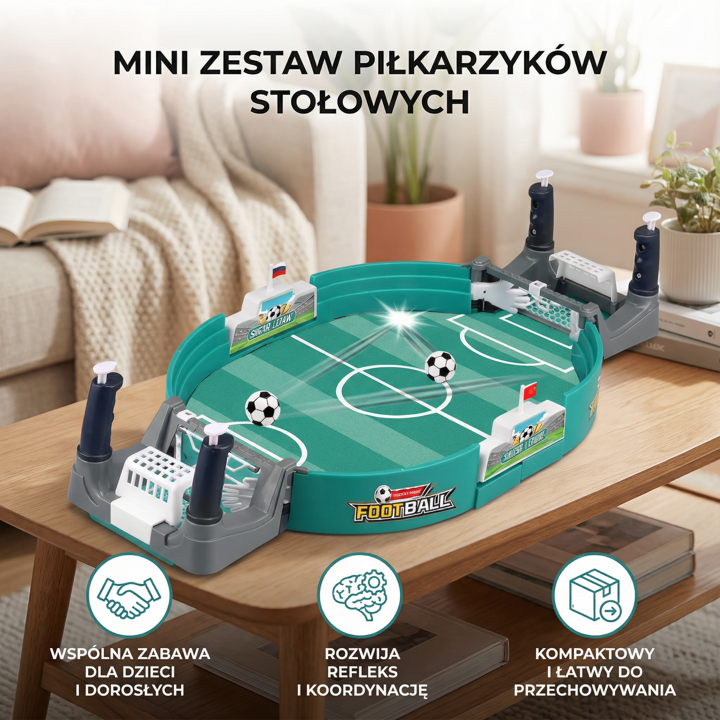 Mini zestaw piłkarzyków stołowych
