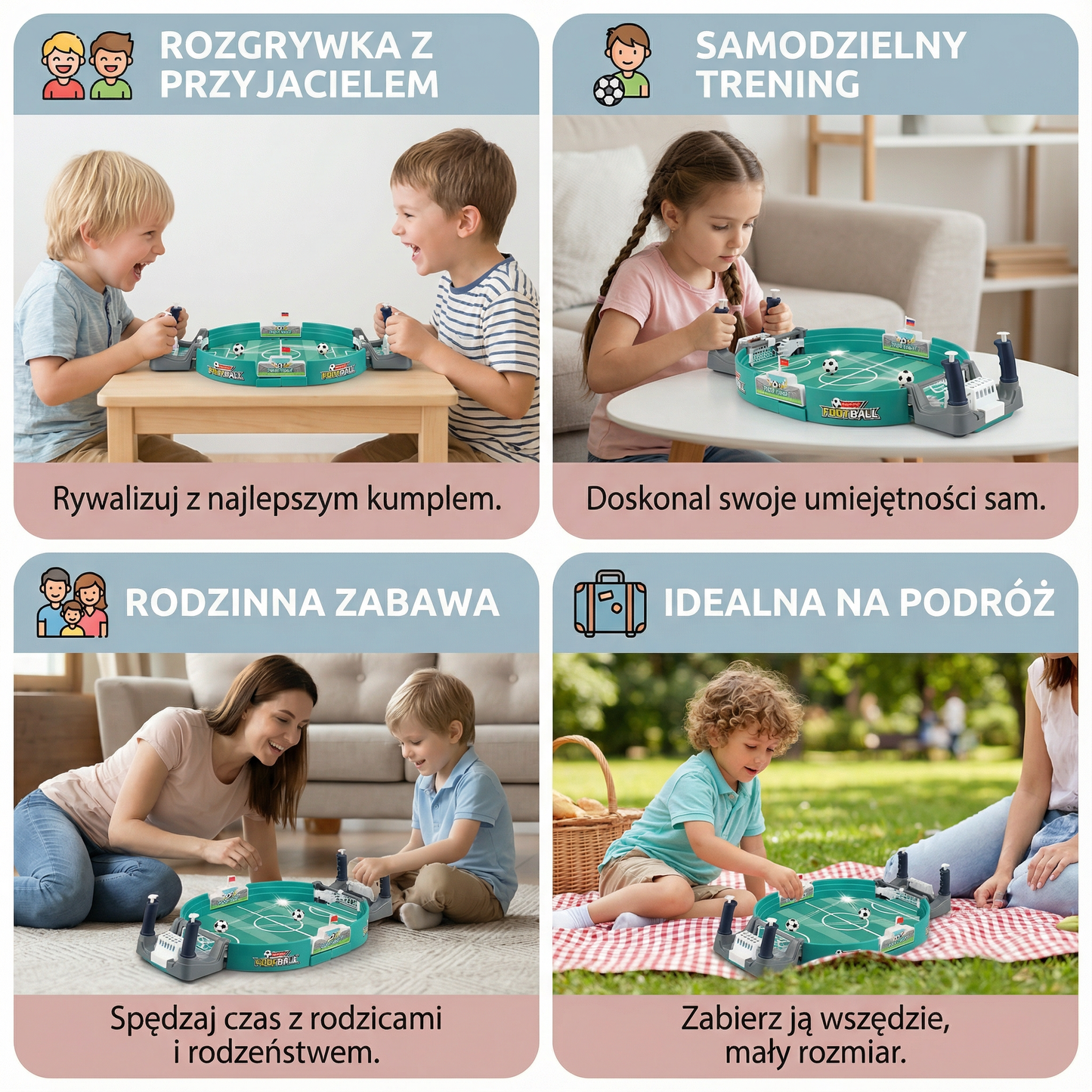 Mini zestaw piłkarzyków stołowych