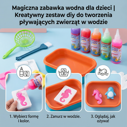 Magiczna zabawka wodna dla dzieci | Kreatywny zestaw diy do tworzenia pływających zwierząt w wodzie