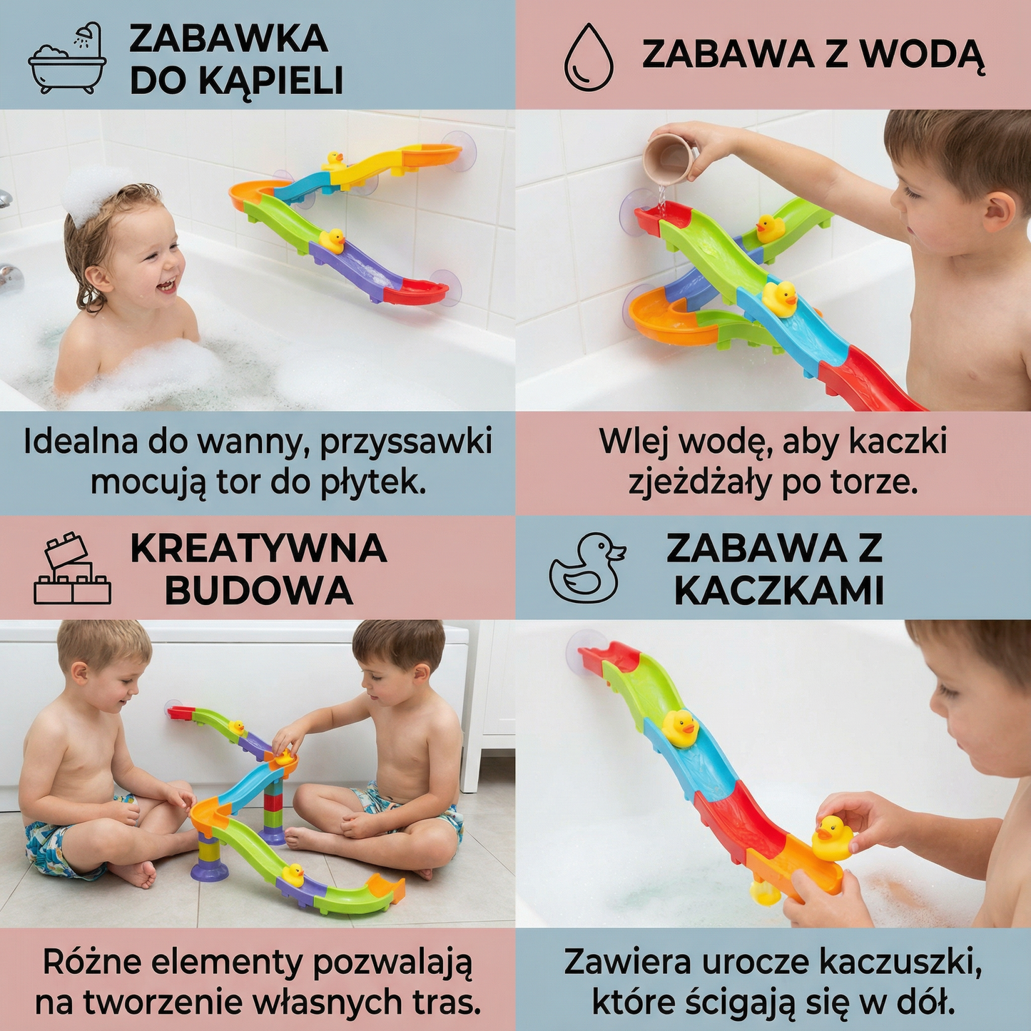Zjeżdżalnia z kaczką – zabawka do kąpieli