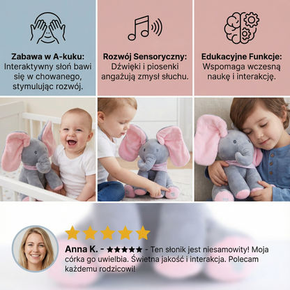 Słonik A-Kuku – Interaktywna Pluszowa Zabawka