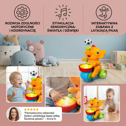 Zabawka słonik z latającą piłeczką