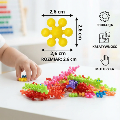 Klocki konstrukcyjne w kształcie płatka śniegu dla dzieci | Kreatywne puzzle 3D dla zabawy edukacyjnej i umiejętności motorycznych