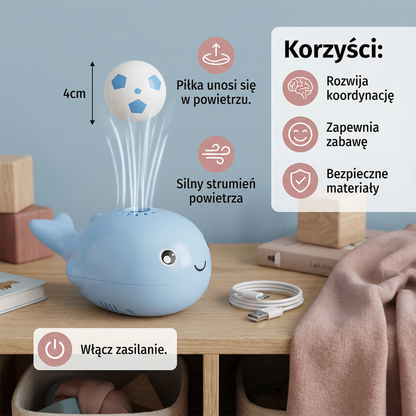 Zabawka wieloryb z unoszącą się piłką
