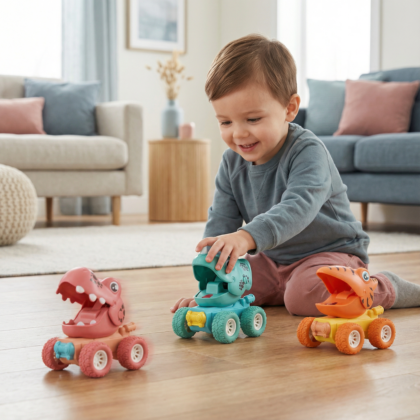 PUSH & DRIVE – Dino Monster Trucki