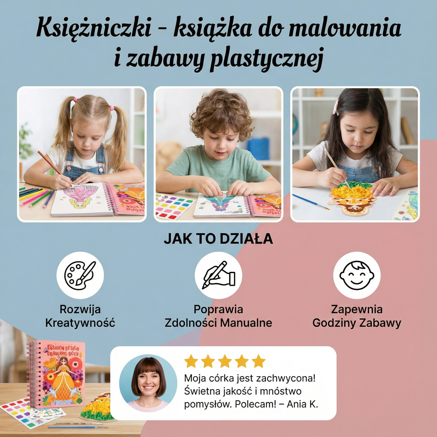 Księżniczki – książka do malowania i zabawy plastycznej