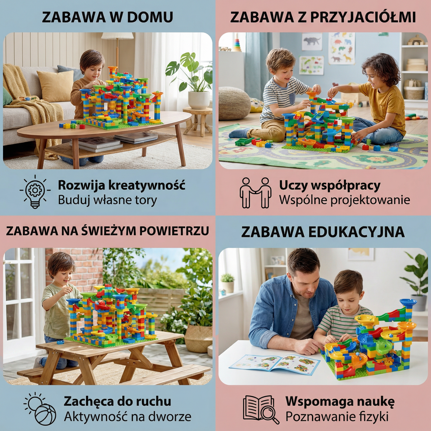 Tor kulkowy z klocków