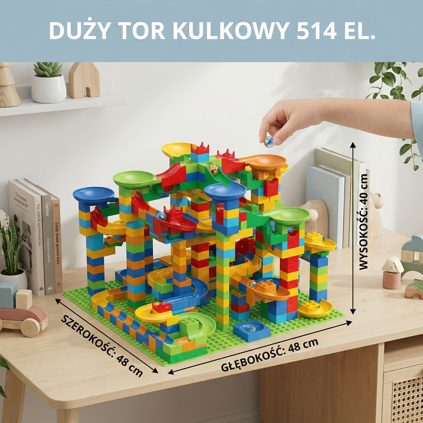 Tor kulkowy z klocków