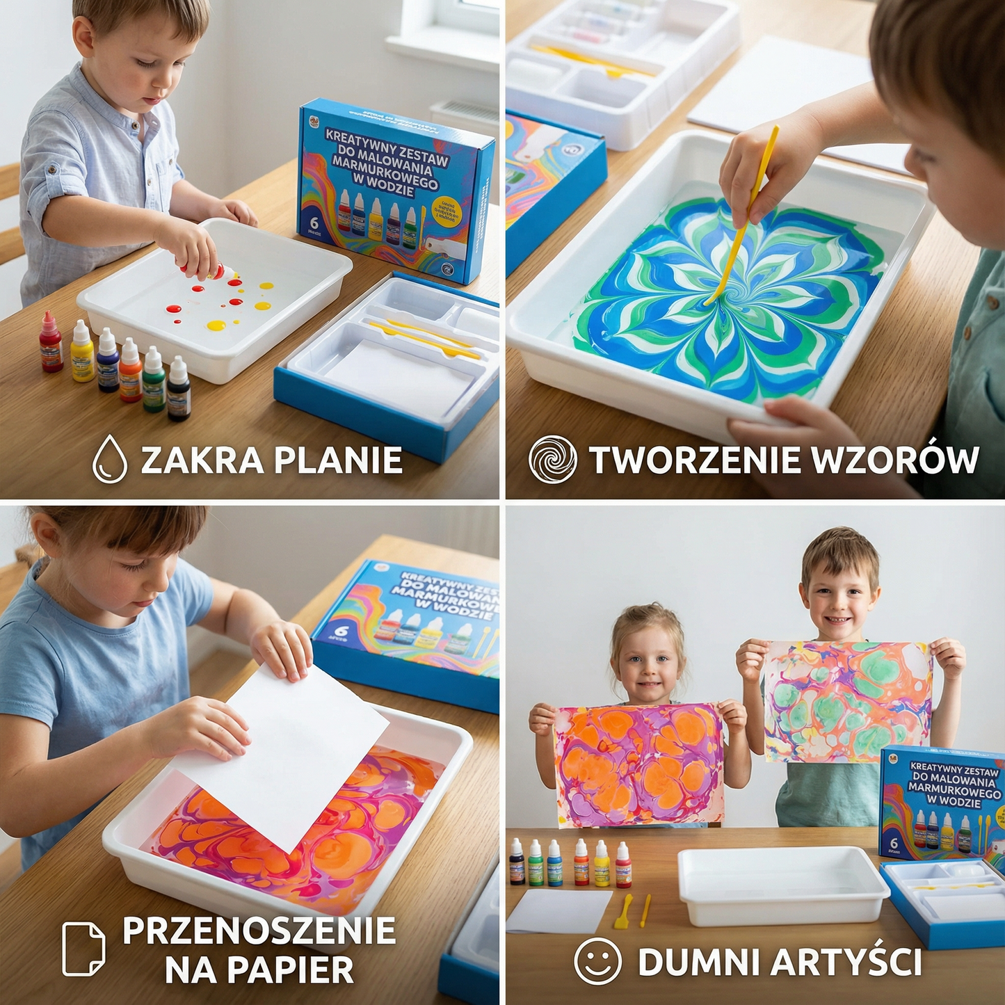 Kreatywny Zestaw do Malowania Marmurkowego w Wodzie