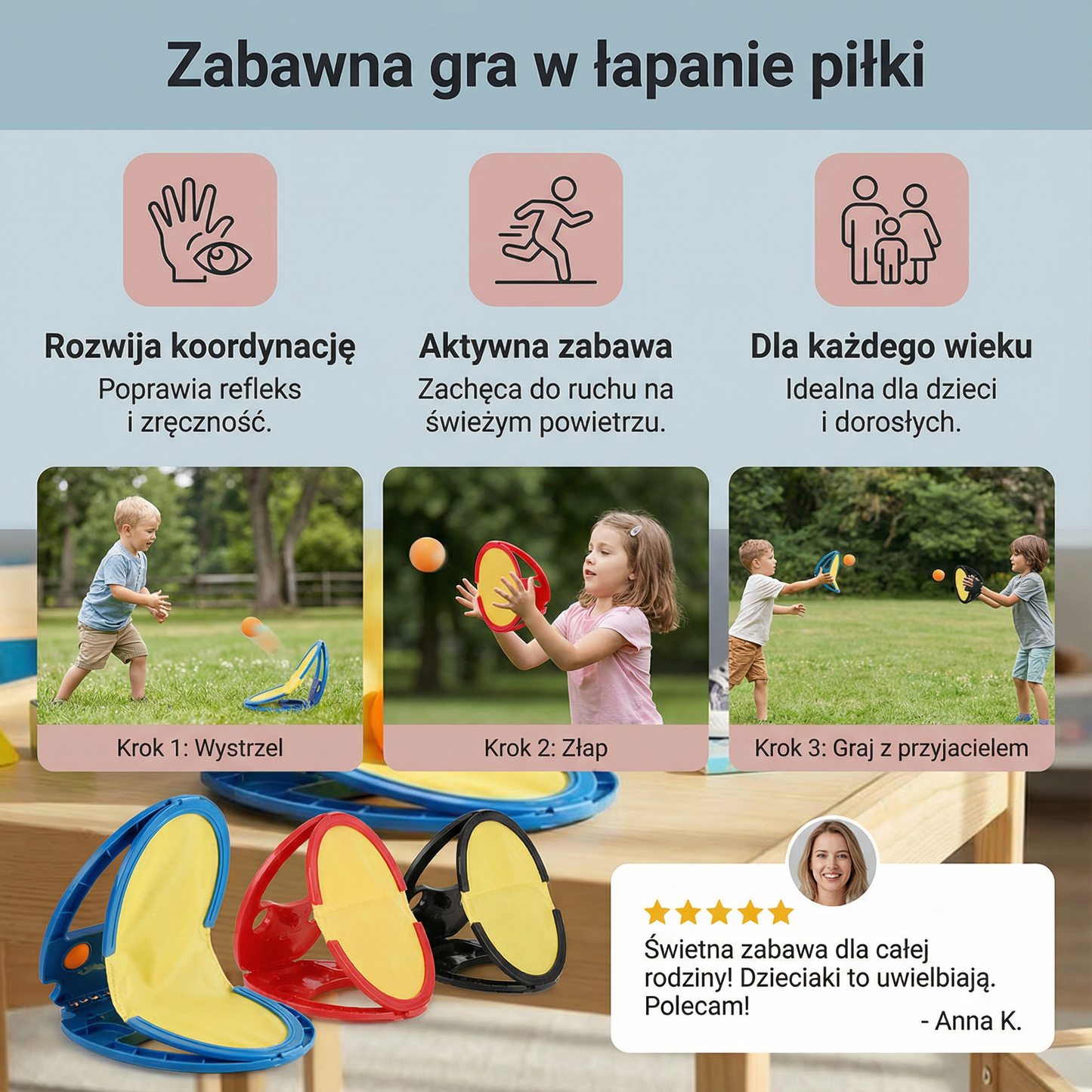 Zabawna gra w łapanie piłki
