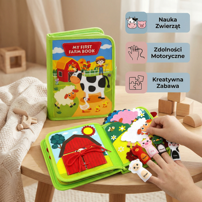 Edukacyjna książka z opowiadaniami o farmie dla maluchów | Książka z miękkiego filcu do nauki zwierząt i umiejętności motorycznych