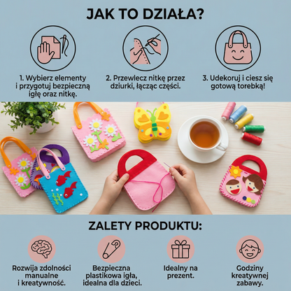 Bezpieczny zestaw filcowych torebek do samodzielnego szycia