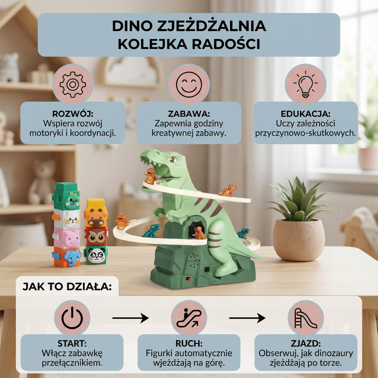 Dino zjeżdżalnia kolejka radości