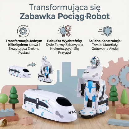 Transformująca się zabawka pociąg-robot