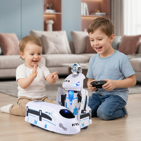 Transformująca się zabawka pociąg-robot
