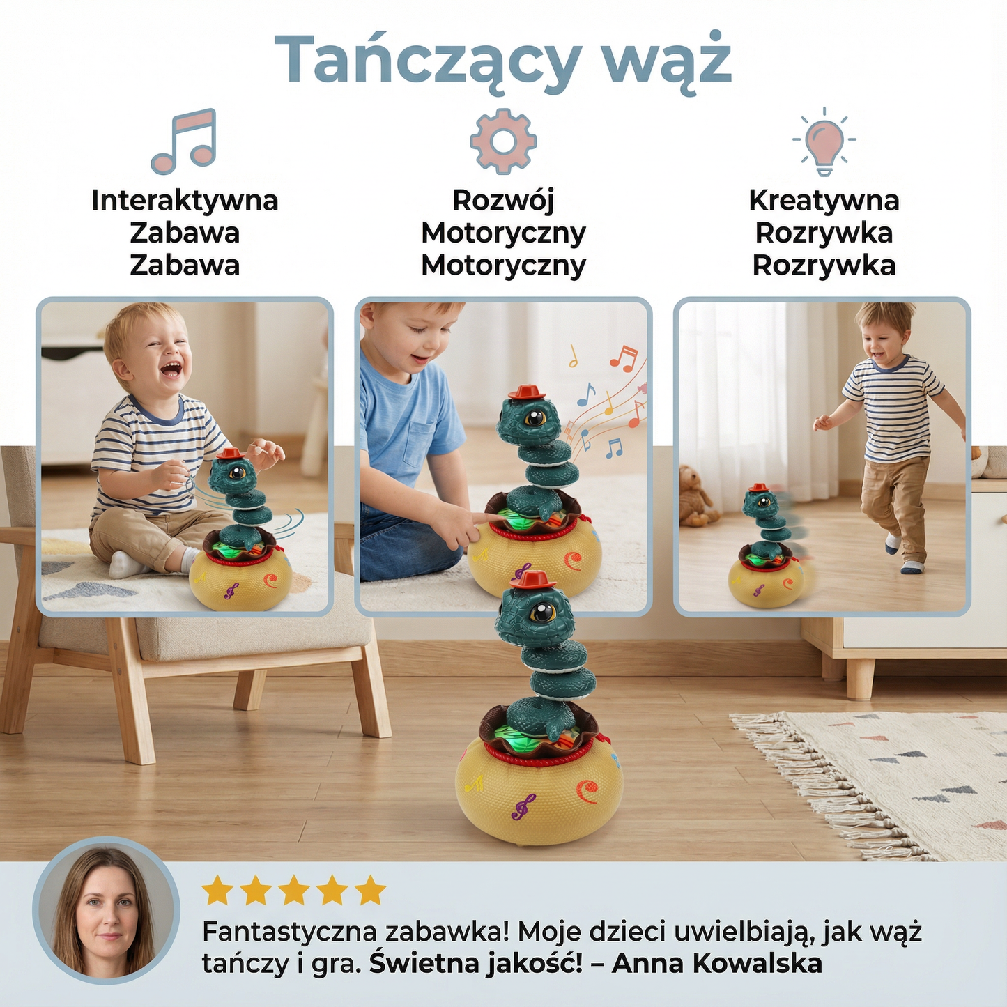 Tańczący wąż – zabawka dla dzieci