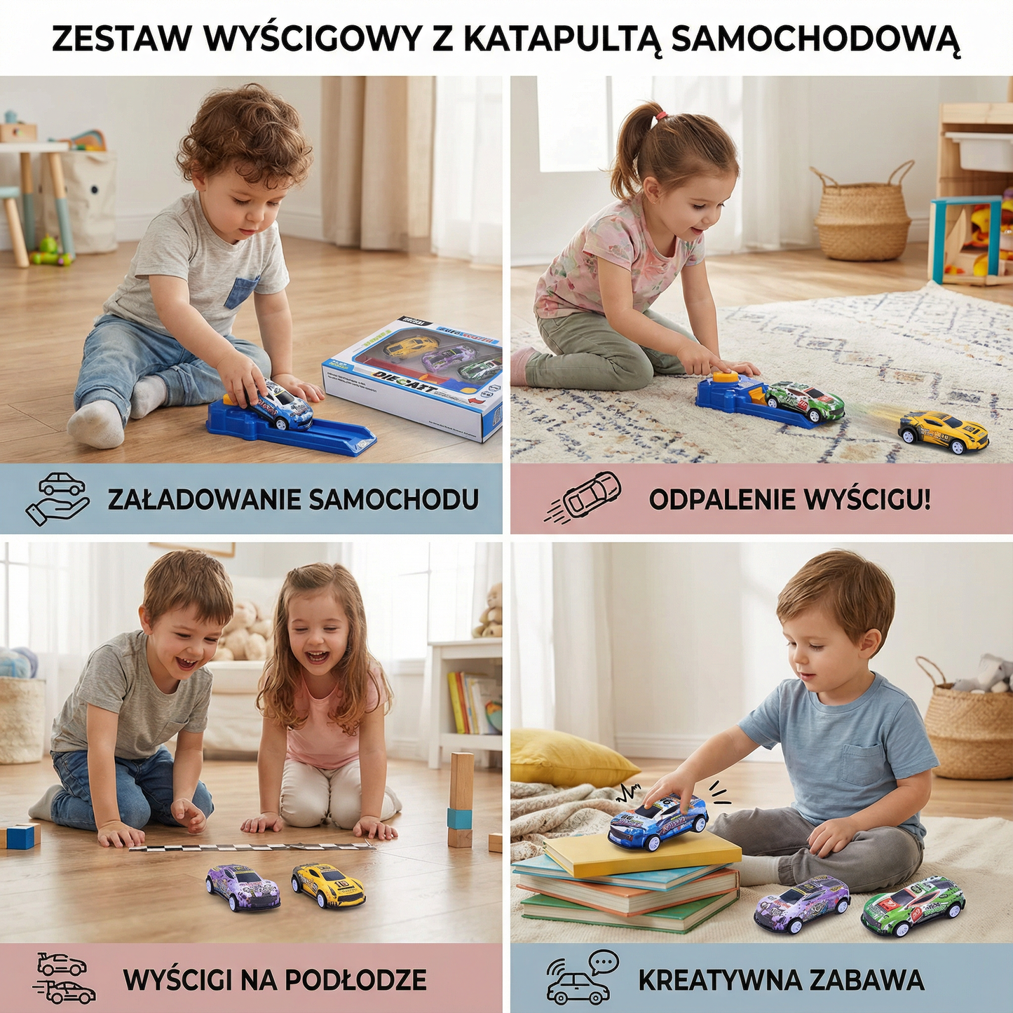 Zestaw wyścigowy z katapultą samochodową