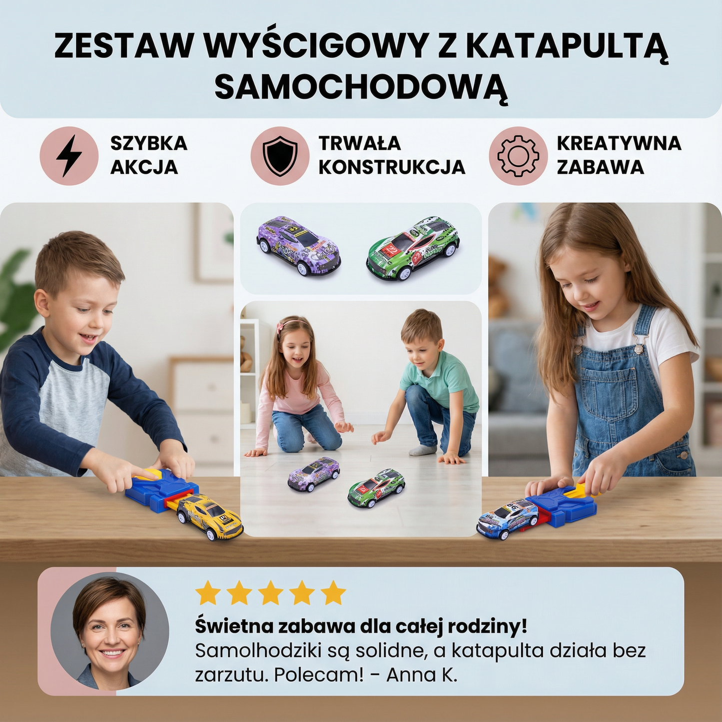 Zestaw wyścigowy z katapultą samochodową
