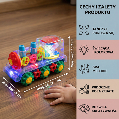 Tańcząca i świecąca lokomotywa muzyczna