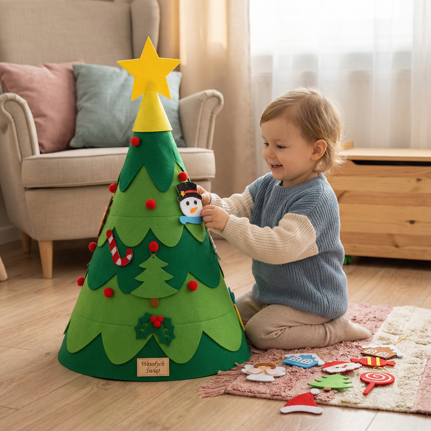 Montessori 3D filcowa choinka