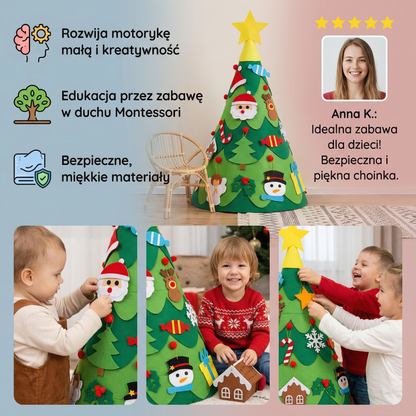 Montessori 3D filcowa choinka