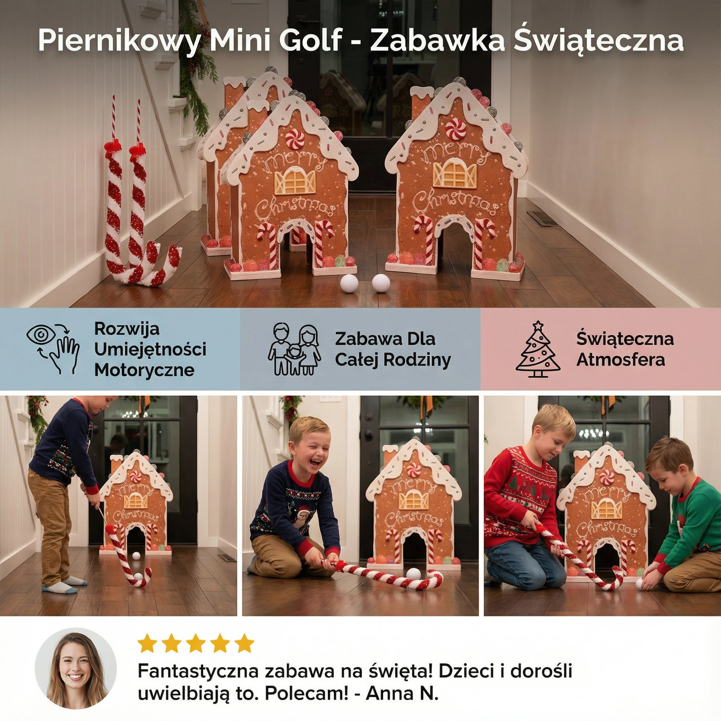 Piernikowy mini golf zabawka świąteczna